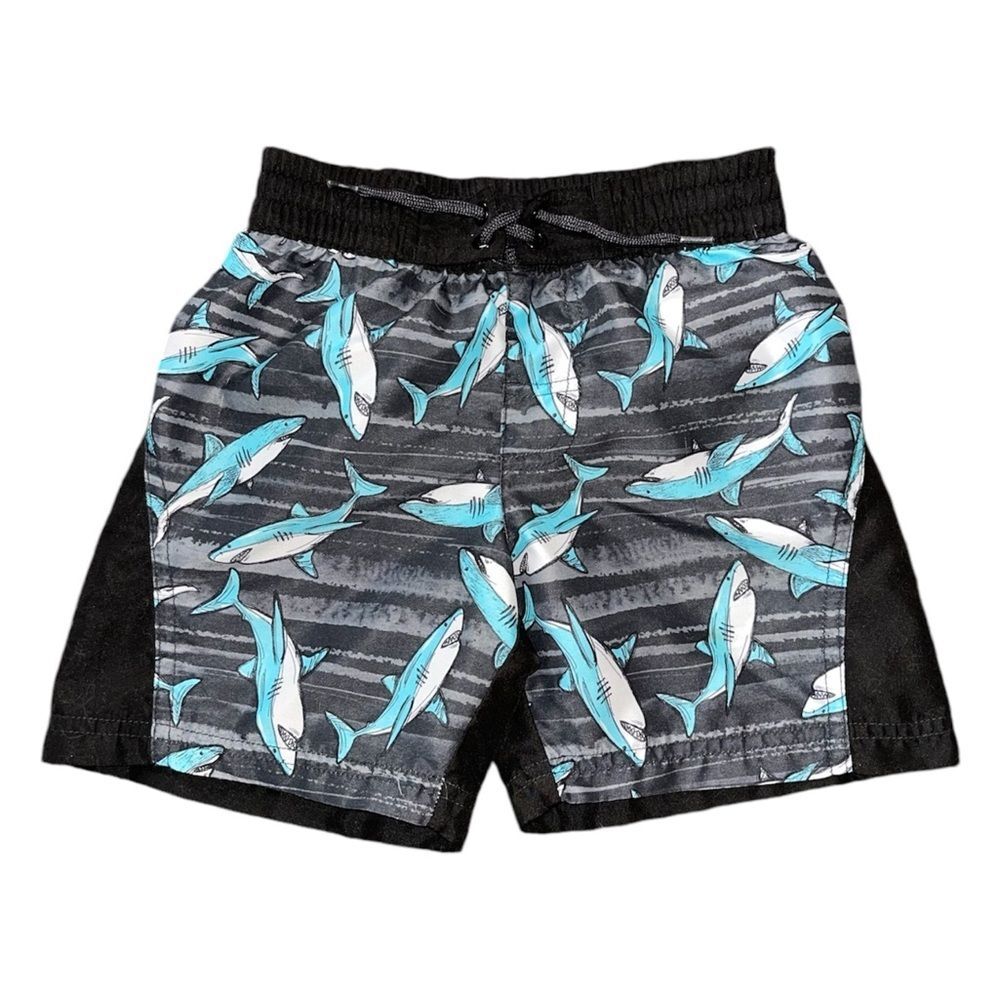 👉🏻 FREE ADD ON 👈🏻 Wonder Nation Boys Shark Swim Trunks | XS 4-5